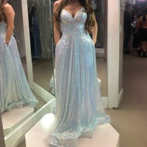 Beautiful blue sequin Prom Dress